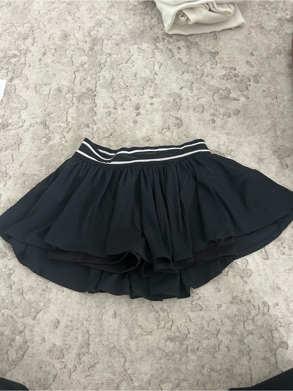 Women’s Black Tiered Skort with Striped Waistband